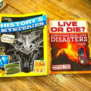 Bundle 2 books- 1-live or die surviving disasters 2-history’s Mysteries